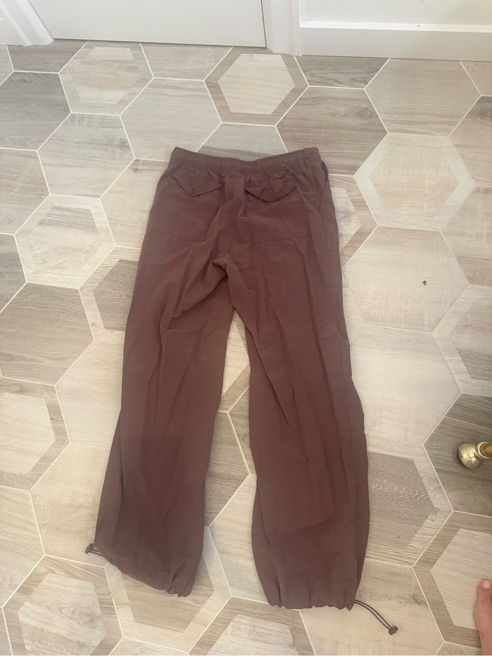Aeropostale Kids Brown Elastic Waist Drawstring Hem Pants